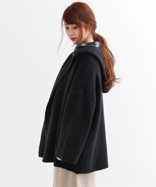 URBAN RESEARCH Sonny Label(アーバンリサーチサニーレーベル)の「Sonny Label Wフェイスフード付ニットカーディガン(カーディガン/ボレロ・レディース・グレー/ネイビー・FREE)」の16枚目の写真