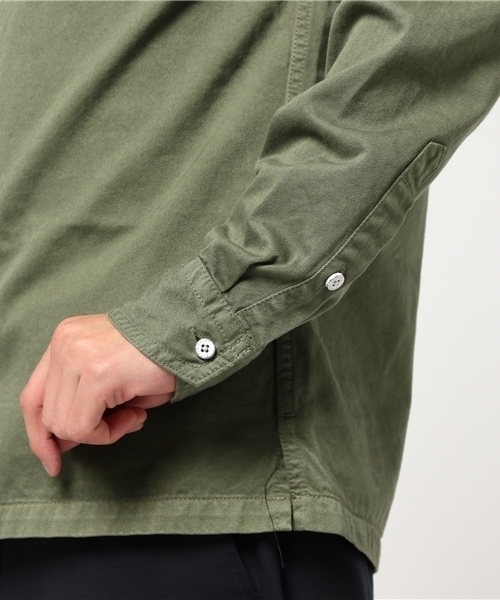 極美品*アッパーハイツ ザ オフィサーシャツ コットン リネン ミリタリーシャツ 極美品*アッパーハイツ ザ オフィサーシャツ コットン リネン