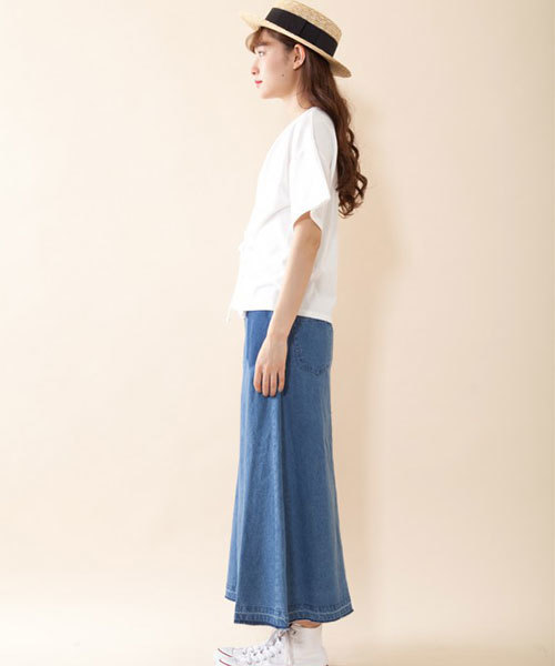 OLIVE des OLIVE（オリーブデオリーブ）の「★フロントレースアッププルオーバー （Tシャツ/カットソー・レディース・カーキ/ブラック/オフホワイト/レンガ・FREE）」の8枚目の写真