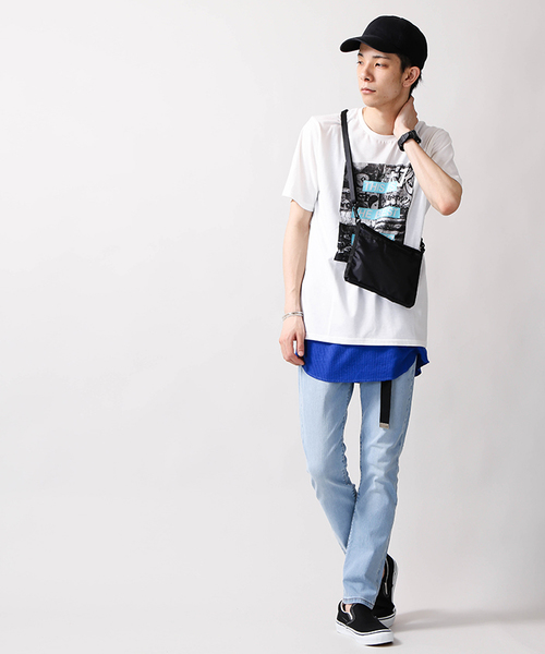 WEGO(ウィゴー)の「WEGO/ミニサコッシュ(ショルダーバッグ・メンズ・ブラック/オレンジ/その他1/ブルー・FREE)」の12枚目の写真