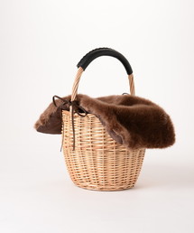 natural couture | ファー付きカゴBAG(かごバッグ)