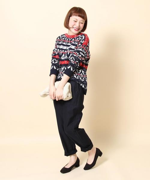 coen（コーエン）の「ノルディックジャガードニット（ニット/セーター・レディース・ネイビー/グリーン・FREE）」の18枚目の写真