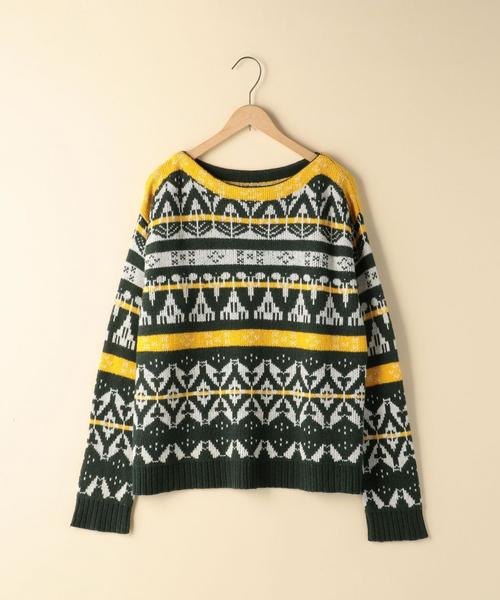 coen（コーエン）の「ノルディックジャガードニット（ニット/セーター・レディース・ネイビー/グリーン・FREE）」の11枚目の写真