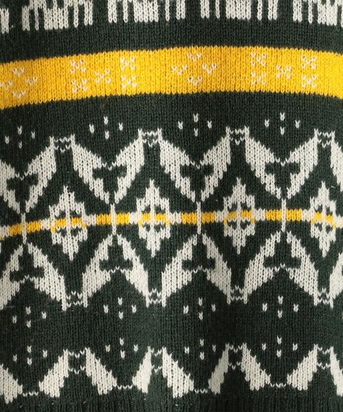 coen（コーエン）の「ノルディックジャガードニット（ニット/セーター・レディース・ネイビー/グリーン・FREE）」の6枚目の写真