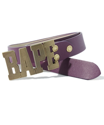 A BATHING APE BAPE型押しレザーベルトブラウン A BATHING APE 型押し ゴールドバックル ブラウンレザーベルト