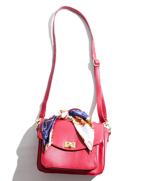 WEGO（ウィゴー）の「WEGO/【2点セット】スカーフ付きショルダーバッグ（ショルダーバッグ・レディース・ブラック/ブラウン/レッド/その他1・FREE）」の8枚目の写真