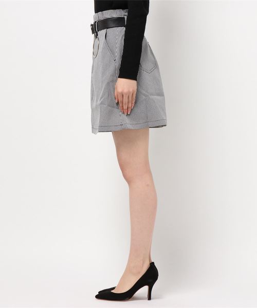 one after another NICE CLAUP(ワンアフターアナザーナイスクラップ)の「リングベルト付スカート(スカート・レディース・ベージュ/ブラック系その他/チェック/ワンウォッシュ・FREE)」の5枚目の写真