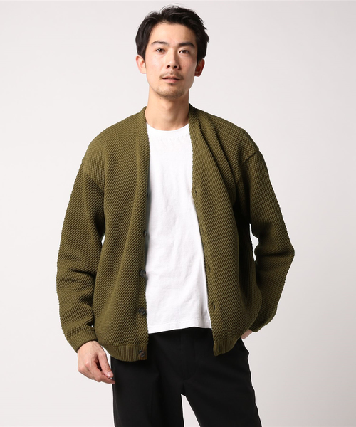 crepuscule（クレプスキュール）の「◇CREPUSCULE / クレプスキュール 別注 CARDIGAN（カーディガン/ボレロ・メンズ・ブラック/カーキ/オレンジ/マスタード・MEDIUM/SMALL）」の9枚目の写真