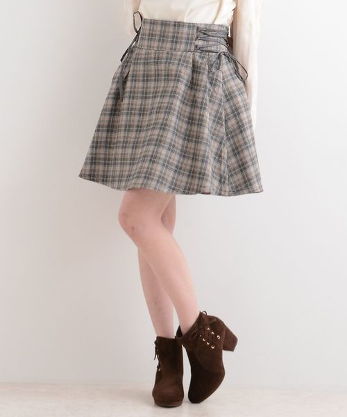 Majestic Legon マジェスティックレゴン の フェミニンチェックレースアップスカパン その他パンツ Wear