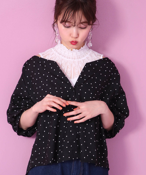 one after another NICE CLAUP（ワンアフターアナザーナイスクラップ）の「柄アソートブラウス（シャツ/ブラウス・レディース・ストライプ/ドット/チェック/オフホワイト/レッド系その他・FREE）」の4枚目の写真