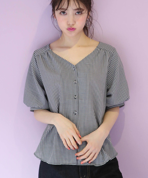 one after another NICE CLAUP（ワンアフターアナザーナイスクラップ）の「柄アソートブラウス（シャツ/ブラウス・レディース・ストライプ/ドット/チェック/オフホワイト/レッド系その他・FREE）」の5枚目の写真