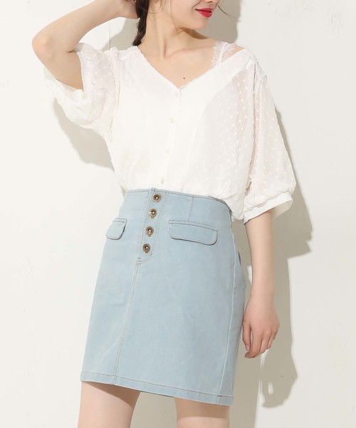 one after another NICE CLAUP（ワンアフターアナザーナイスクラップ）の「柄アソートブラウス（シャツ/ブラウス・レディース・ストライプ/ドット/チェック/オフホワイト/レッド系その他・FREE）」の7枚目の写真