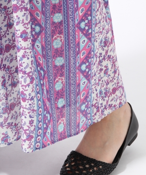 LOWRYS FARM（ローリーズファーム）の「ペイズリーマキシスカート　786673 （スカート・レディース・パープル/オレンジ・FREE）」の6枚目の写真