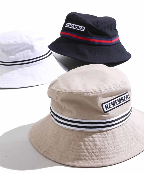 WEGO（ウィゴー）の「WEGO/ロゴラインバケットハット（ハット・レディース・ホワイト/ベージュ/ブラック・FREE）」の3枚目の写真