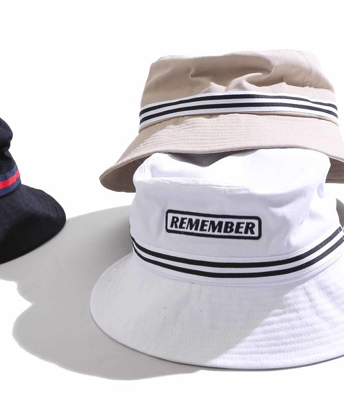 WEGO（ウィゴー）の「WEGO/ロゴラインバケットハット（ハット・レディース・ホワイト/ベージュ/ブラック・FREE）」の2枚目の写真