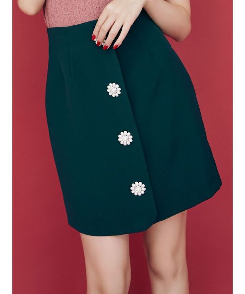 dazzlin(ダズリン)の「フロントビジュースカート(スカート・レディース・ピンク/グリーン/ブラウン・SMALL/MEDIUM)」の2枚目の写真
