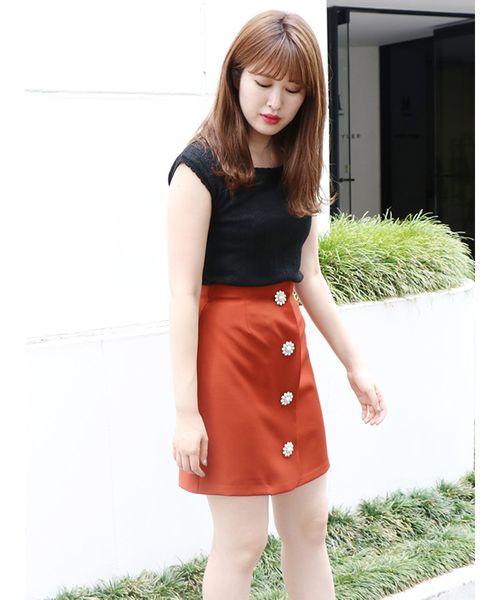 dazzlin(ダズリン)の「フロントビジュースカート(スカート・レディース・ピンク/グリーン/ブラウン・SMALL/MEDIUM)」の7枚目の写真