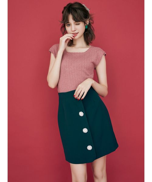 dazzlin(ダズリン)の「フロントビジュースカート(スカート・レディース・ピンク/グリーン/ブラウン・SMALL/MEDIUM)」の10枚目の写真