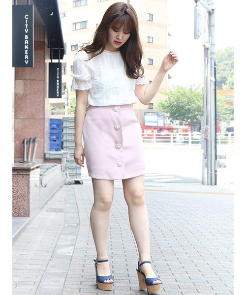 dazzlin(ダズリン)の「フロントビジュースカート(スカート・レディース・ピンク/グリーン/ブラウン・SMALL/MEDIUM)」の15枚目の写真