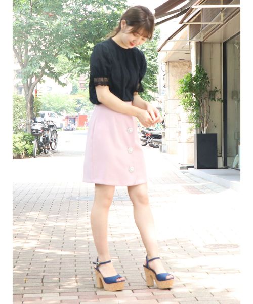 dazzlin(ダズリン)の「フロントビジュースカート(スカート・レディース・ピンク/グリーン/ブラウン・SMALL/MEDIUM)」の18枚目の写真