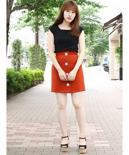 dazzlin(ダズリン)の「フロントビジュースカート(スカート・レディース・ピンク/グリーン/ブラウン・SMALL/MEDIUM)」の20枚目の写真