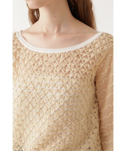 JILL STUART（ジルスチュアート）の「ミロン異素材シアーニット（ニット/セーター・レディース・ホワイト/ブラック・FREE）」の13枚目の写真