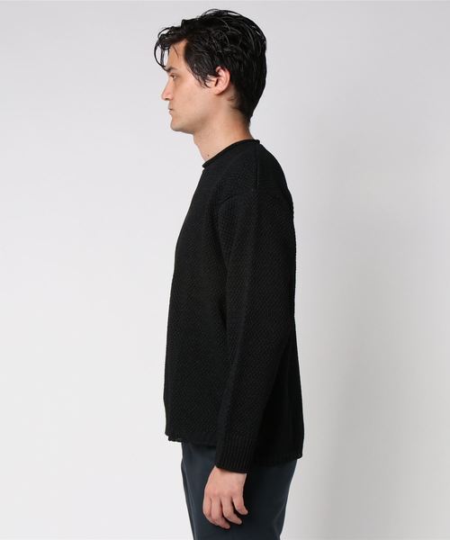 FACTOTUM（ファクトタム）の「和紙ヤーンニットハニカムPO（Tシャツ/カットソー・メンズ・ブラック/マルチ/バーガンディー・46/44/48）」の4枚目の写真