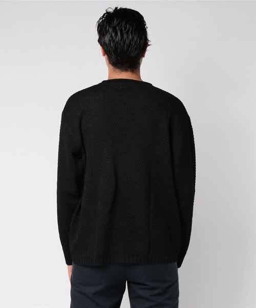 FACTOTUM（ファクトタム）の「和紙ヤーンニットハニカムPO（Tシャツ/カットソー・メンズ・ブラック/マルチ/バーガンディー・46/44/48）」の5枚目の写真