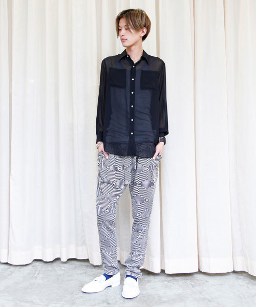 603（ロクマルサン）の「603 シフォンビックシャツ（シャツ/ブラウス・メンズ・ブラック・FREE）」の6枚目の写真