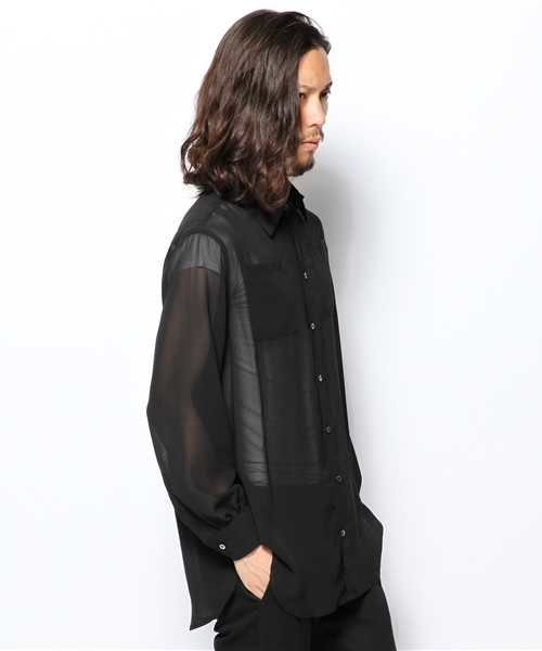 603（ロクマルサン）の「603 シフォンビックシャツ（シャツ/ブラウス・メンズ・ブラック・FREE）」の9枚目の写真