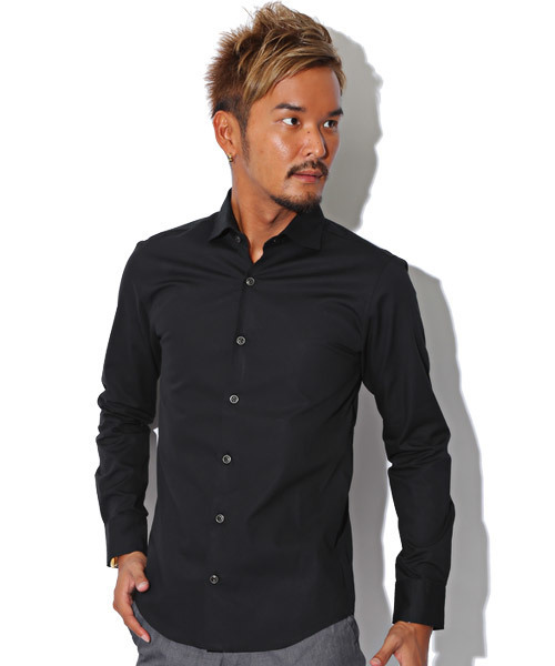 LUXSTYLE(ラグスタイル)の「ブロードホリゾンタルカラーシャツ(シャツ/ブラウス・メンズ・ブラック系その他2/ブラック/ブルー系その他/ホワイト/ブラック系その他/ブルー系その他2・M/L/XL)」の1枚目の写真