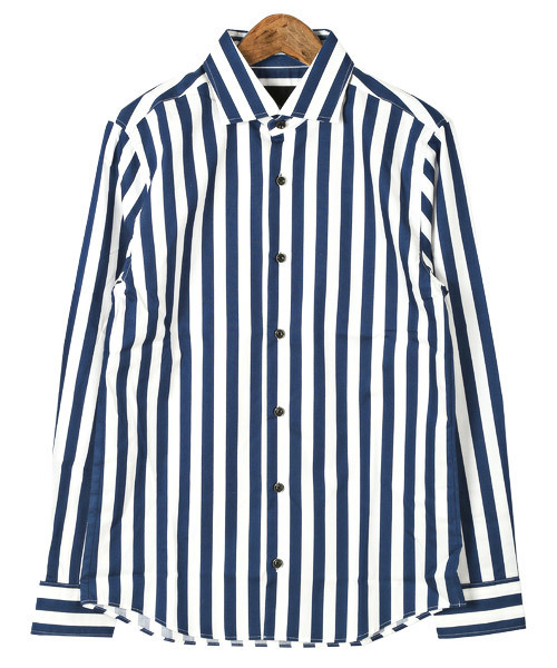 LUXSTYLE(ラグスタイル)の「ブロードホリゾンタルカラーシャツ(シャツ/ブラウス・メンズ・ブラック系その他2/ブラック/ブルー系その他/ホワイト/ブラック系その他/ブルー系その他2・M/L/XL)」の18枚目の写真