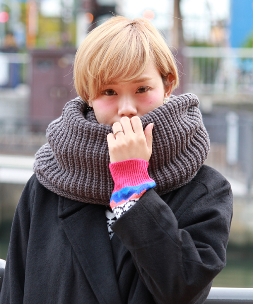 WEGO（ウィゴー）の「WEGO/ボリュームスヌード（ストール/ショール・メンズ・ブラック/ダークグレー/ネイビー・FREE）」の2枚目の写真