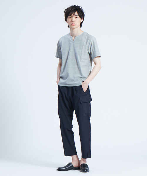 MYSELF ABAHOUSE(マイセルフアバハウス)の「【MYSELF ABAHOUSE】TRストレッチ テーパード カーゴパンツ(カーゴパンツ・メンズ・ベージュ/ネイビー/グレー・S/M/L)」の10枚目の写真