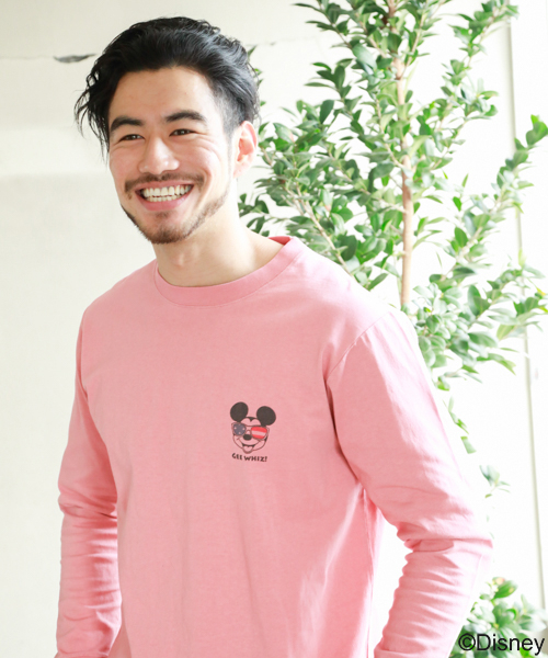 BAYFLOW(ベイフロー)の「【Disney(ディズニー)】サーフプリントL/S T(Tシャツ/カットソー・メンズ・ホワイト/オフホワイト/ピンク/イエロー・SMALL/MEDIUM/LARGE)」の5枚目の写真