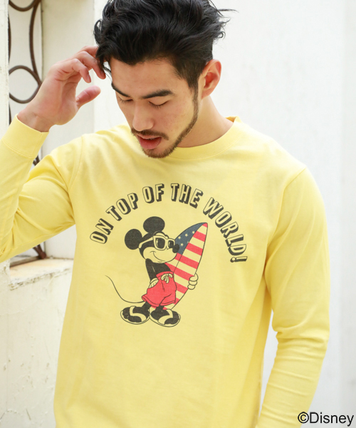 BAYFLOW(ベイフロー)の「【Disney(ディズニー)】サーフプリントL/S T(Tシャツ/カットソー・メンズ・ホワイト/オフホワイト/ピンク/イエロー・SMALL/MEDIUM/LARGE)」の8枚目の写真