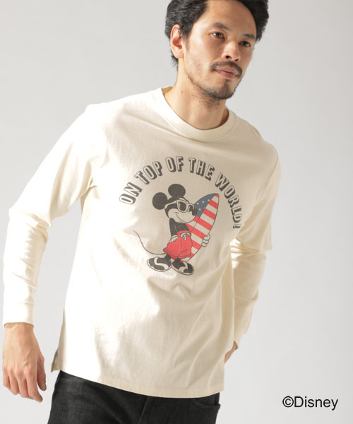 BAYFLOW(ベイフロー)の「【Disney(ディズニー)】サーフプリントL/S T(Tシャツ/カットソー・メンズ・ホワイト/オフホワイト/ピンク/イエロー・SMALL/MEDIUM/LARGE)」の12枚目の写真