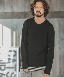 CAMBIO | mn1880-ルーズシルエットローゲージワッフルニット(ニット/セーター)