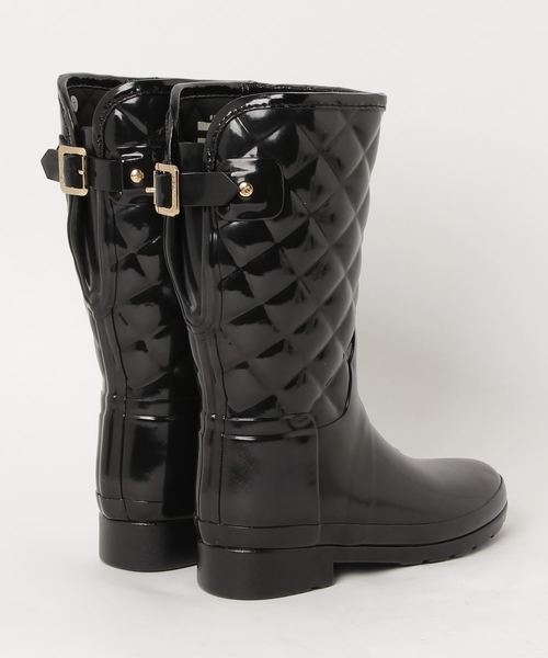 HUNTER(ハンター)の「∴【HUNTER/ハンター】REFIND GLOSS QUILT SHORT WFS1029RGL HUT(レインシューズ・レディース・ブラック/ネイビー・3/4/5/6/7)」の3枚目の写真