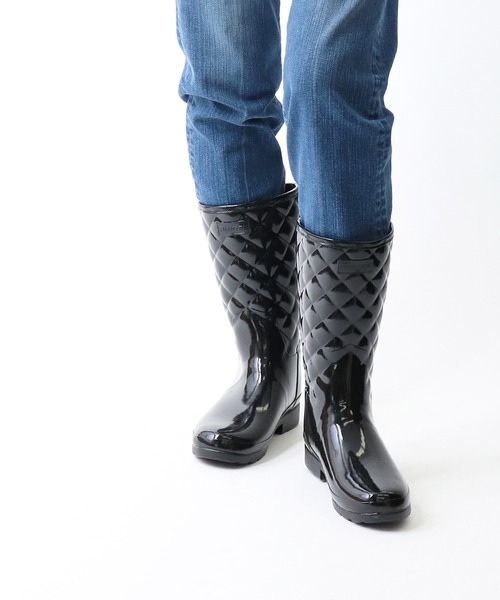 HUNTER(ハンター)の「∴【HUNTER/ハンター】REFIND GLOSS QUILT SHORT WFS1029RGL HUT(レインシューズ・レディース・ブラック/ネイビー・3/4/5/6/7)」の6枚目の写真