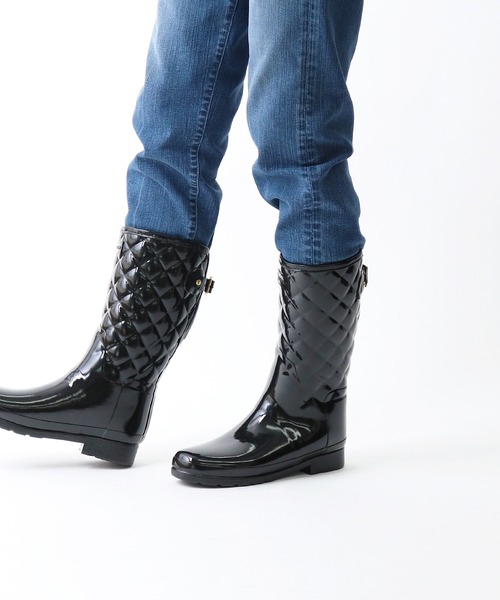 HUNTER(ハンター)の「∴【HUNTER/ハンター】REFIND GLOSS QUILT SHORT WFS1029RGL HUT(レインシューズ・レディース・ブラック/ネイビー・3/4/5/6/7)」の8枚目の写真