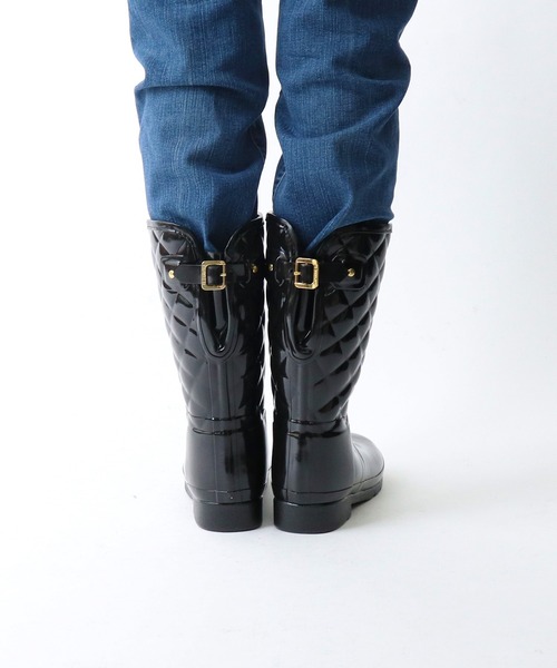 HUNTER(ハンター)の「∴【HUNTER/ハンター】REFIND GLOSS QUILT SHORT WFS1029RGL HUT(レインシューズ・レディース・ブラック/ネイビー・3/4/5/6/7)」の9枚目の写真