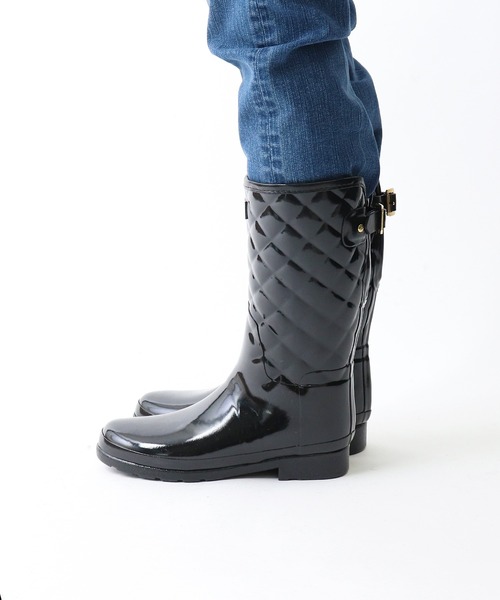 HUNTER(ハンター)の「∴【HUNTER/ハンター】REFIND GLOSS QUILT SHORT WFS1029RGL HUT(レインシューズ・レディース・ブラック/ネイビー・3/4/5/6/7)」の14枚目の写真