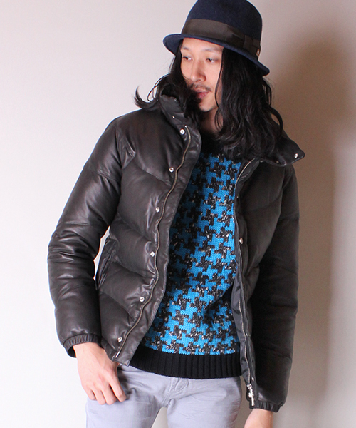 Lui's（ルイス）の「Lui's レザーダウンジャケット（ダウンジャケット/コート・メンズ・ブラック/キャメル・LARGE/MEDIUM/SMALL）」の2枚目の写真