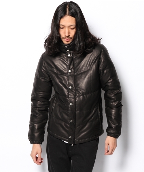 Lui's（ルイス）の「Lui's レザーダウンジャケット（ダウンジャケット/コート・メンズ・ブラック/キャメル・LARGE/MEDIUM/SMALL）」の3枚目の写真