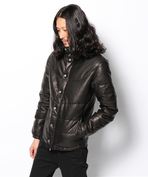 Lui's（ルイス）の「Lui's レザーダウンジャケット（ダウンジャケット/コート・メンズ・ブラック/キャメル・LARGE/MEDIUM/SMALL）」の4枚目の写真