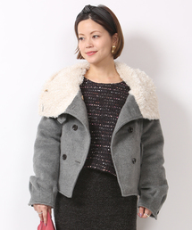 mystic | スタンド襟ボアショートコート(その他アウター)