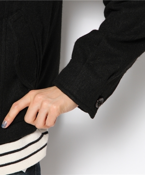 mystic（ミスティック）の「スタンド襟ボアショートコート（その他アウター・レディース・アイボリー/ブラック/キャメル/グレー・ﾌﾘ-）」の8枚目の写真