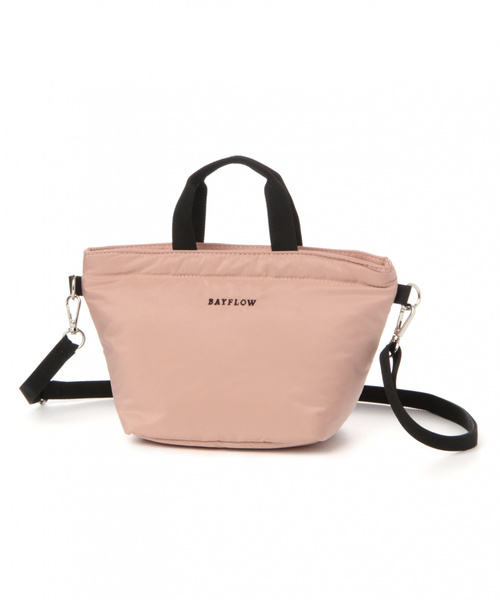 BAYFLOW(ベイフロー)の「2WAYパディングミニロゴトート(トートバッグ・レディース・ベビーピンク/ベージュ/オレンジ/ライトグレー/ブラック・FREE)」の13枚目の写真