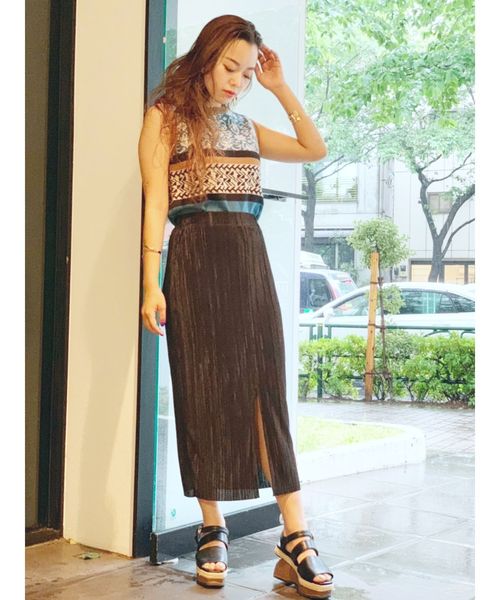 EVRIS（エヴリス）の「オリエンタルジャガードタンクKNITプルオーバー（ニット/セーター・レディース・オレンジ/ブルー/ベージュ・FREE）」の15枚目の写真